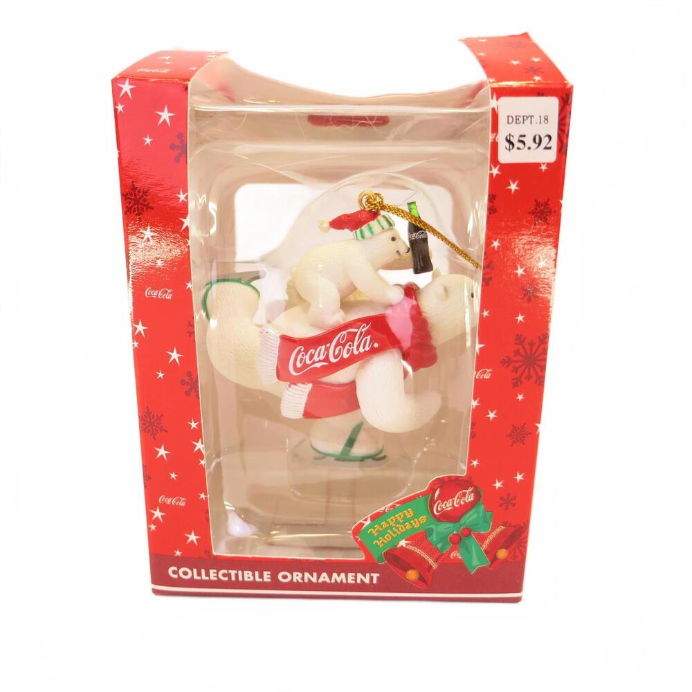 Vintage Trevco Coca-Cola Polar Bear Ice Skater of Coke Ornament
